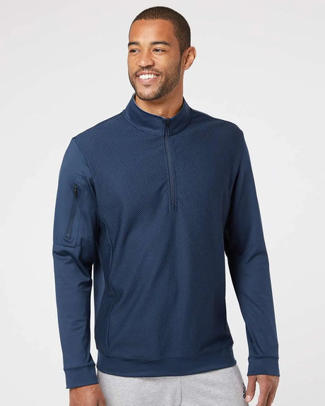 Performance Textured Quarter-Zip Pullover collegiate navy