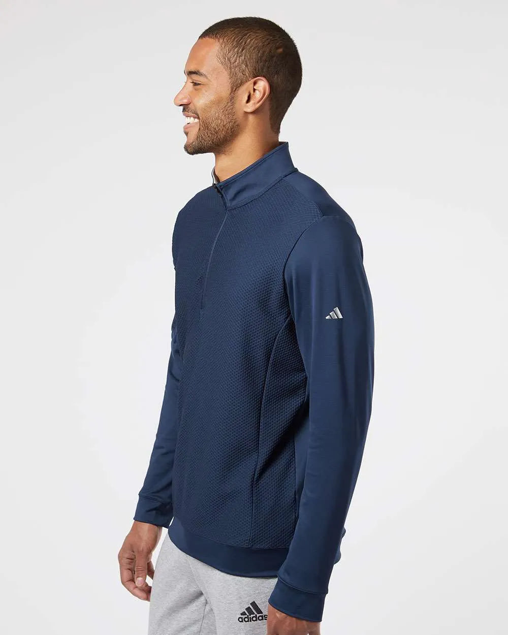 Performance Textured Quarter-Zip Pullover collegiate navy_1