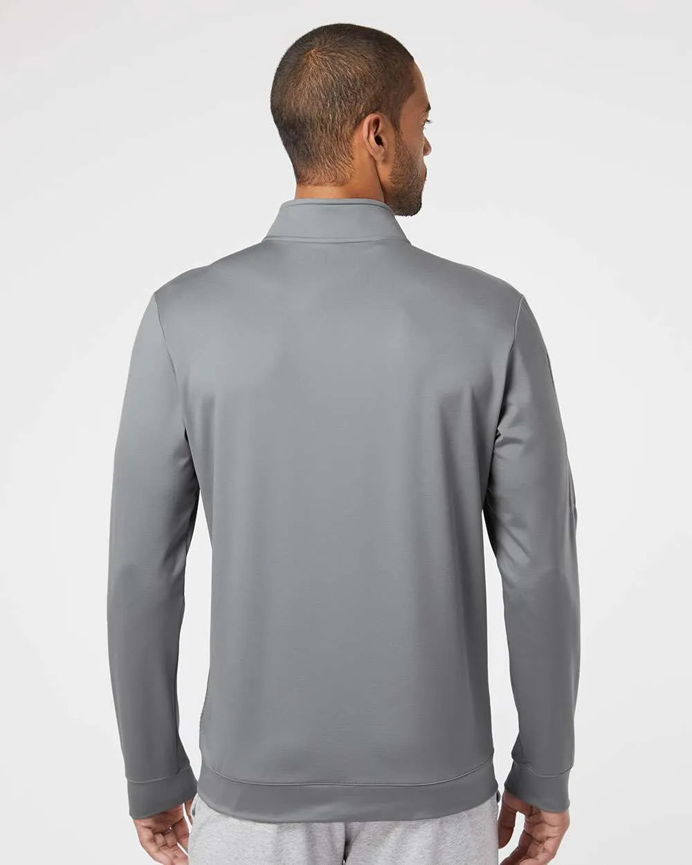 Performance Textured Quarter-Zip Pullover grey three_2