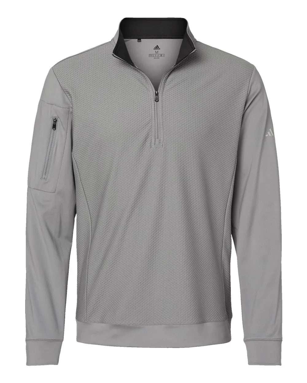 Performance Textured Quarter-Zip Pullover grey three_3