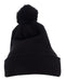 Pom-Pom Cuffed Knit Beanie Black