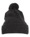 Pom-Pom Cuffed Knit Beanie Charcoal