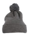 Pom-Pom Cuffed Knit Beanie Heather Grey