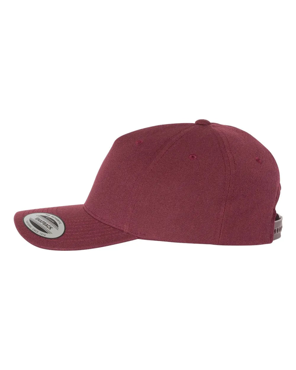 PremiumFive-PanelCurvedVisorSnapbackCap-maroon