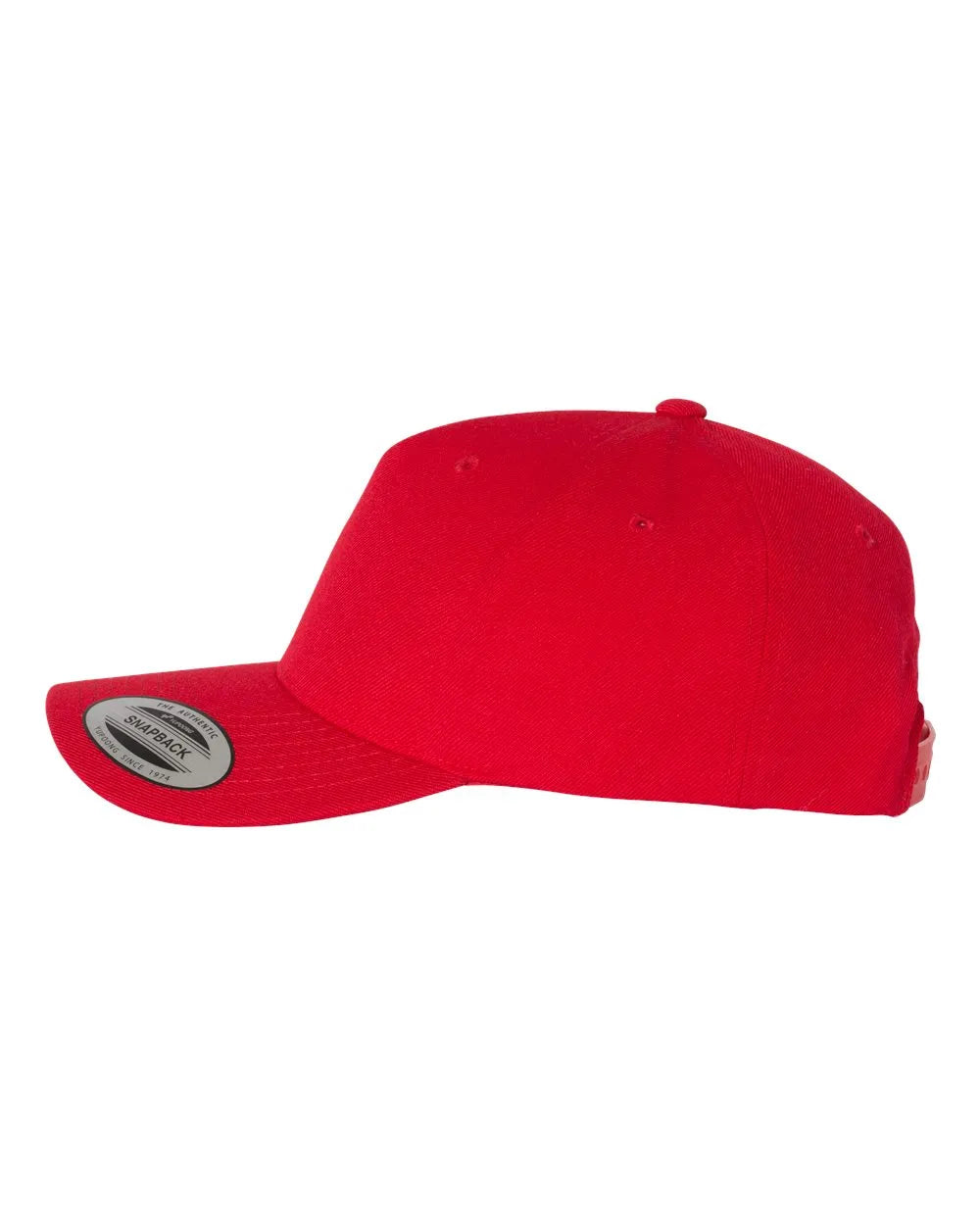 PremiumFive-PanelCurvedVisorSnapbackCap-red