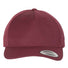 Premium Five-Panel Curved Visor Snapback Cap Heather Maroon_1