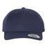 Premium Five-Panel Curved Visor Snapback Cap Heather Navy_1