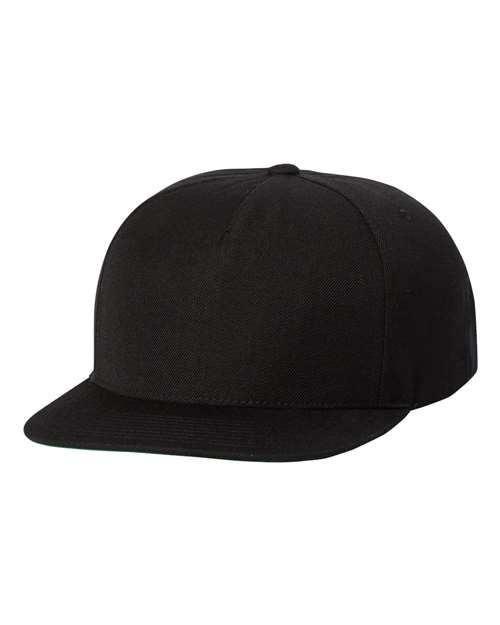 Premium Five-Panel Snapback Cap Black_1