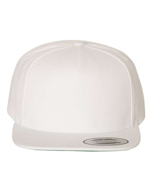 Premium Five-Panel Snapback Cap White_1