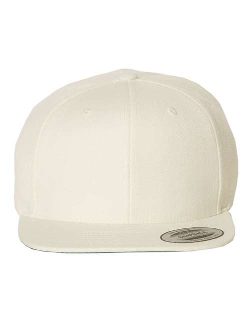 Premium Flat Bill Snapback Cap - natural