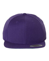 Premium Flat Bill Snapback Cap - purple