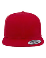 Premium Flat Bill Snapback Cap - red