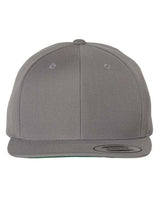 Premium Flat Bill Snapback Cap - silver