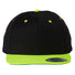 Premium Flat Bill Snapback Cap Black/ Neon Green