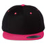 Premium Flat Bill Snapback Cap Black/ Neon Pink
