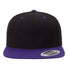 Premium Flat Bill Snapback Cap Black/ Purple