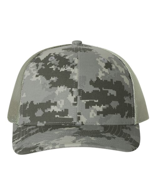 Printed Trucker Cap Military Digital Camo/ Light Green