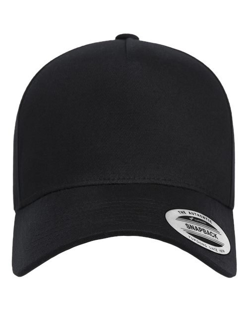 Retro Cotton Blend Trucker Snapback Cap Black_1