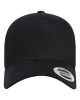 Retro Cotton Blend Trucker Snapback Cap Black_1