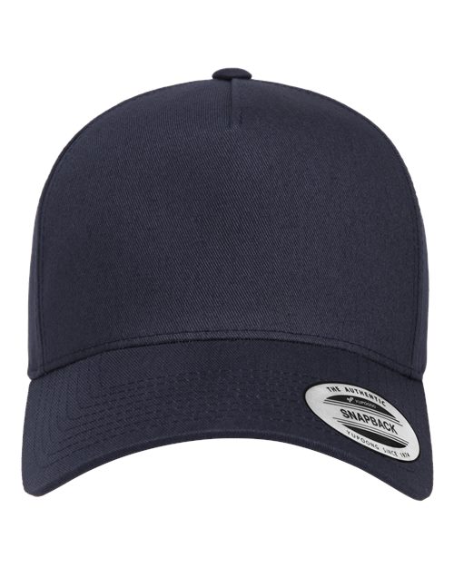 Retro Cotton Blend Trucker Snapback Cap Navy_1