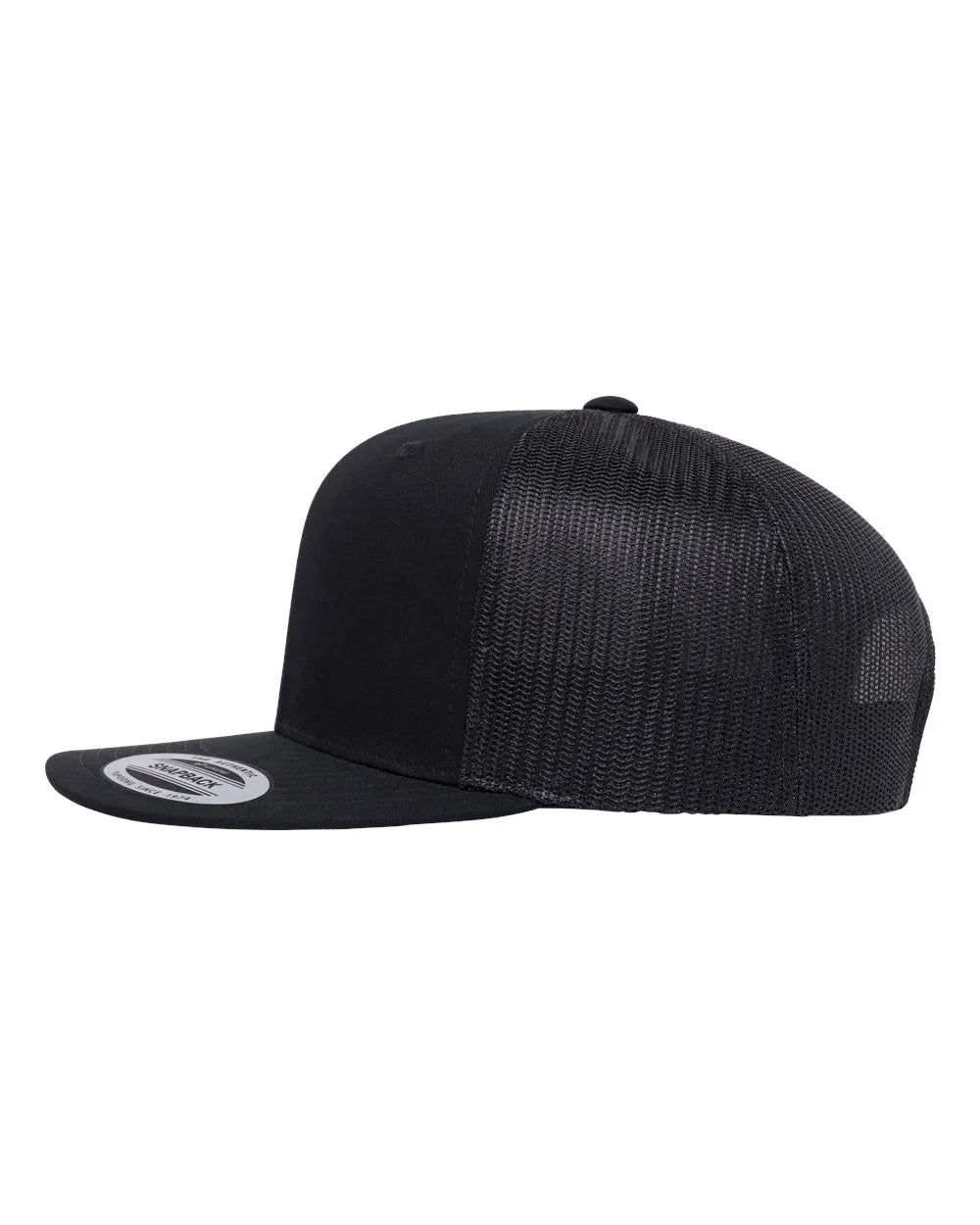 Retro High Profile Trucker Cap Black_2