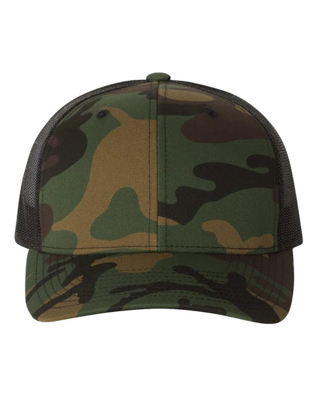 Retro Trucker Cap - Best Seller Green Camo/ Black
