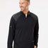 Shoulder Stripe Quarter-Zip Pullover black