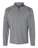 Shoulder Stripe Quarter-Zip Pullover grey three_3