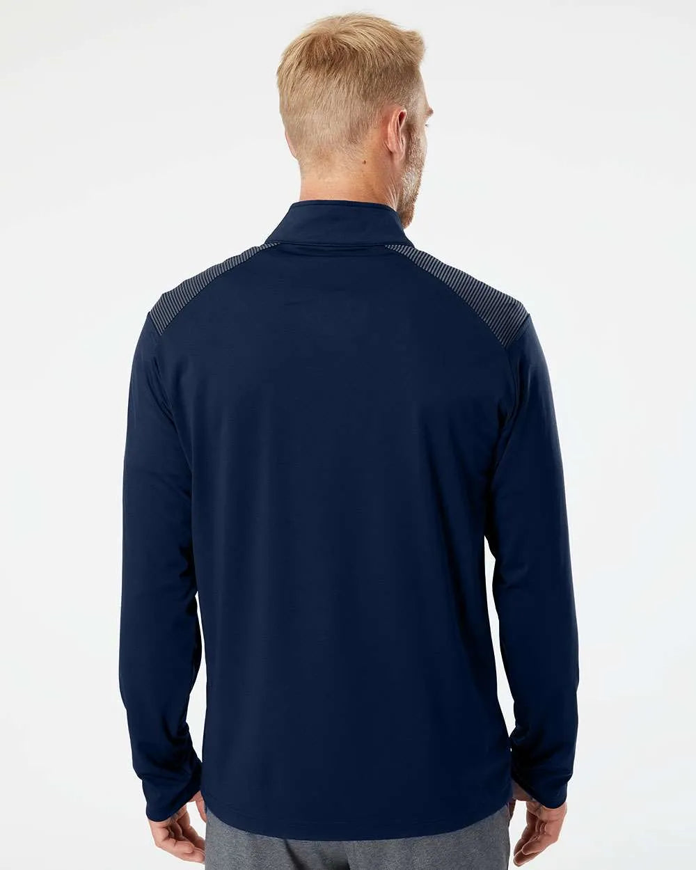 Shoulder Stripe Quarter-Zip Pullover team navy blue_2