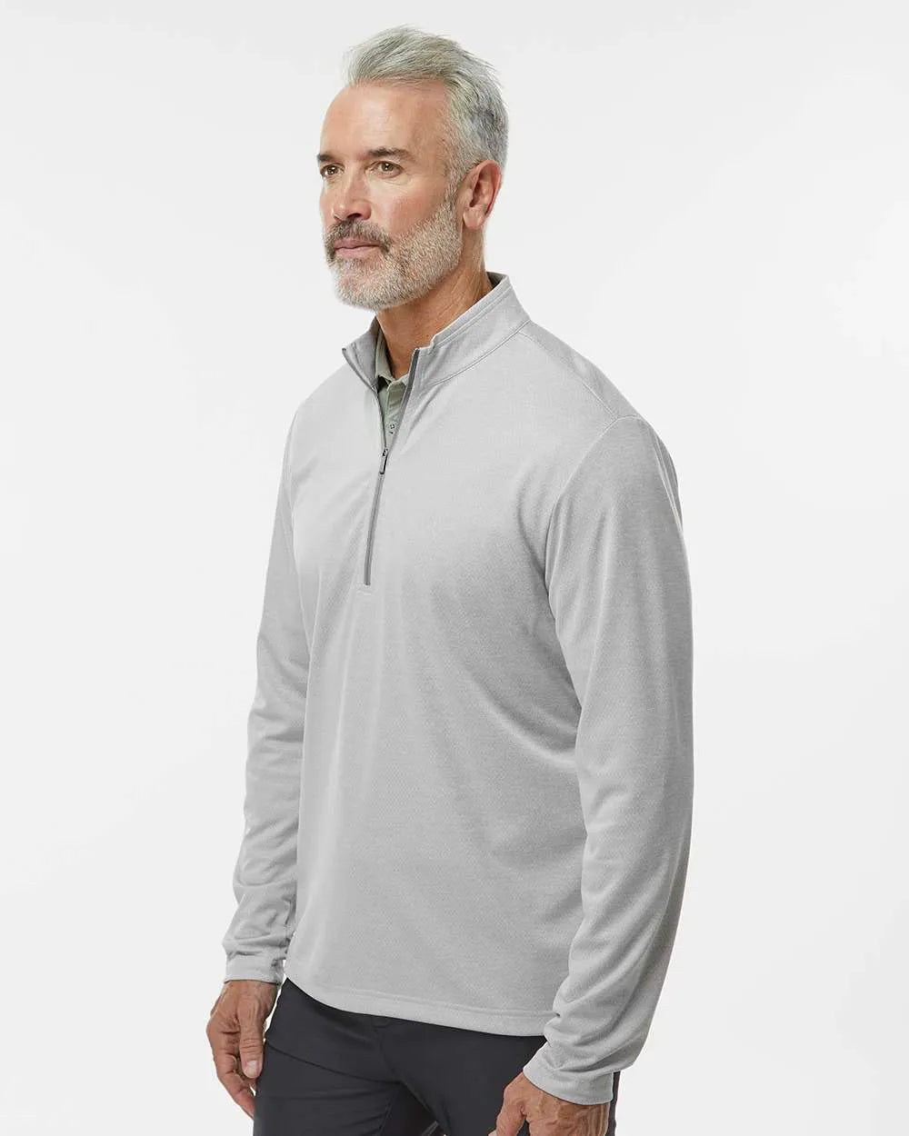 Space Dyed Quarter-Zip Pullover grey one heather_1