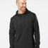 Textured Mixed Media Hooded Sweatshirt black