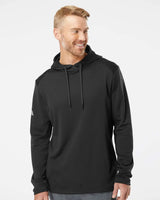 Textured Mixed Media Hooded Sweatshirt black