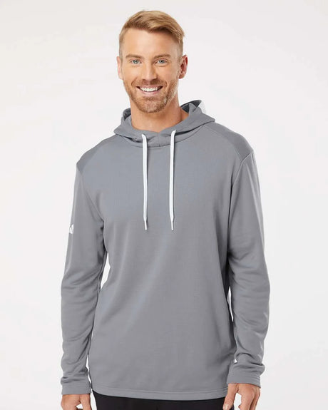 Textured Mixed Media Hooded Sweatshirt grey three