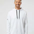 Textured Mixed Media Hooded Sweatshirt white