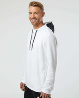 Textured Mixed Media Hooded Sweatshirt white_1