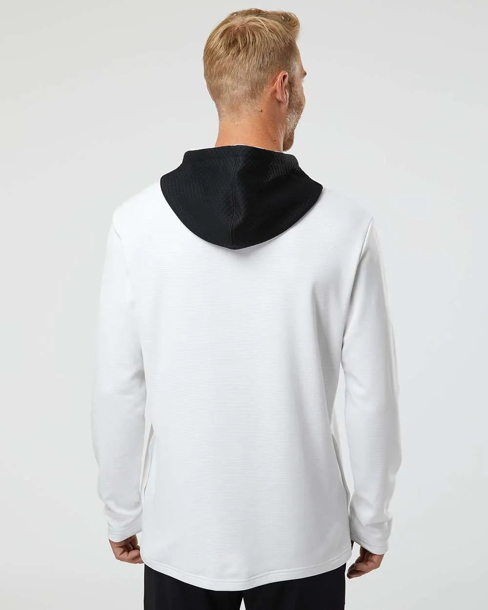 Textured Mixed Media Hooded Sweatshirt white_2