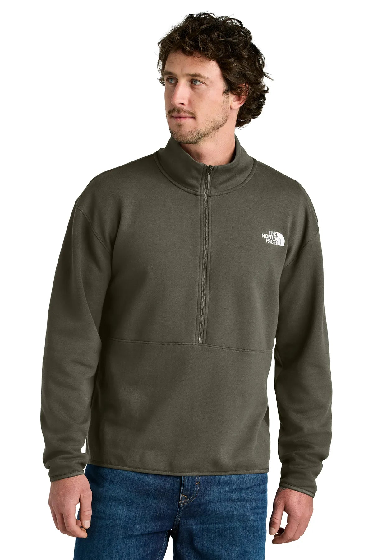 The North Face ®  Double-Knit 1/2-Zip Fleece NF0A8C5G New Taupe Green