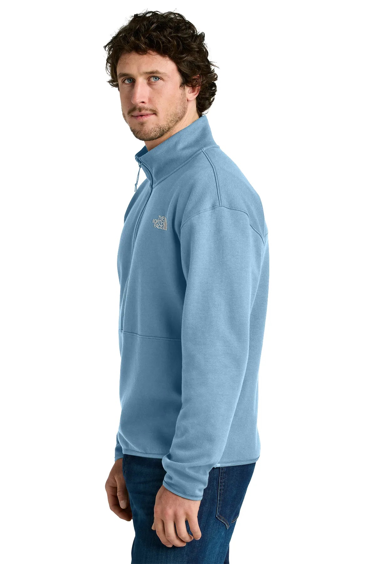 The North Face ®  Double-Knit 1/2-Zip Fleece NF0A8C5G Steel Blue_2