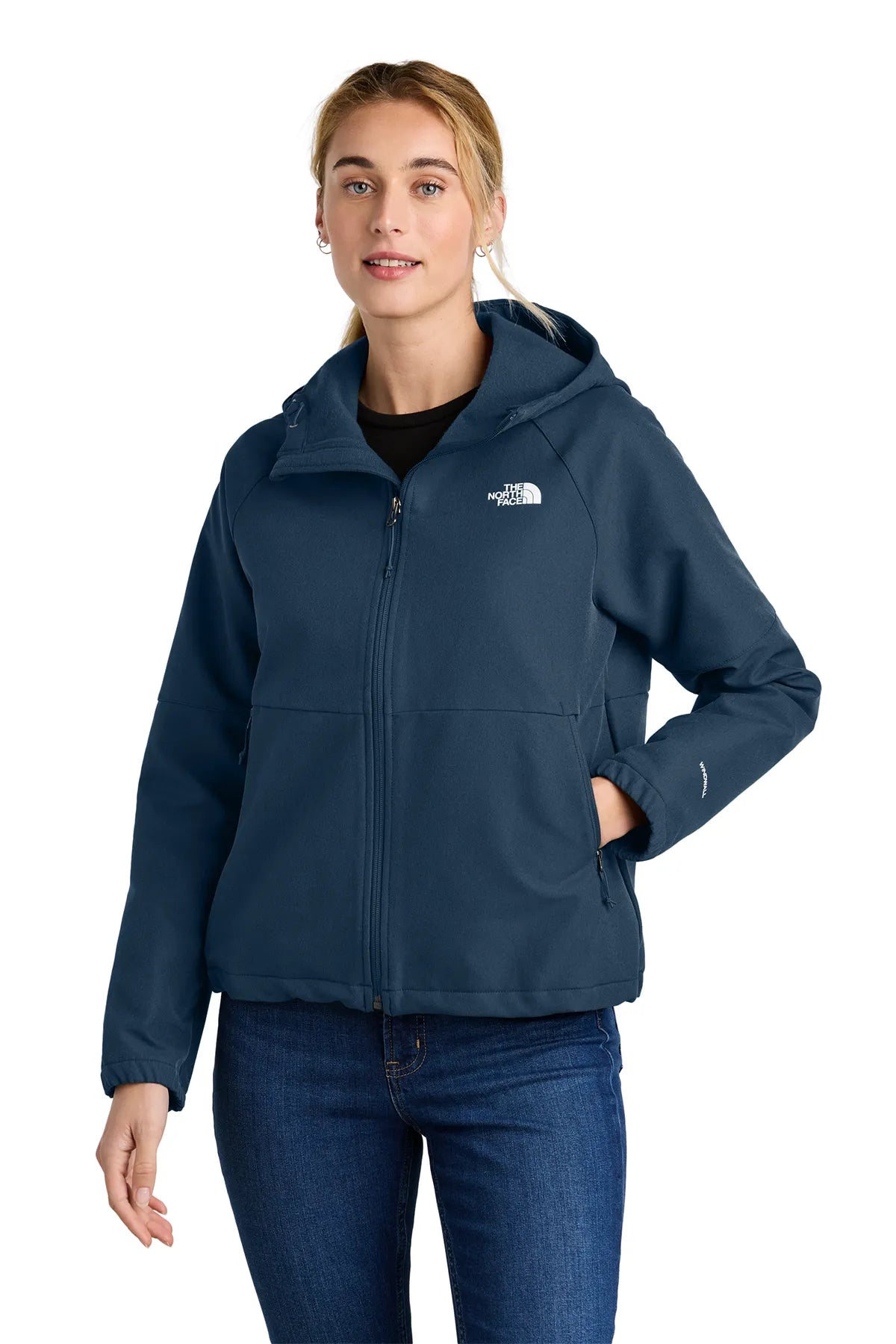 The North Face® Ladies Barr Lake Hooded Soft Shell Jacket NF0A8BUE Shady Blue Dark Heather  