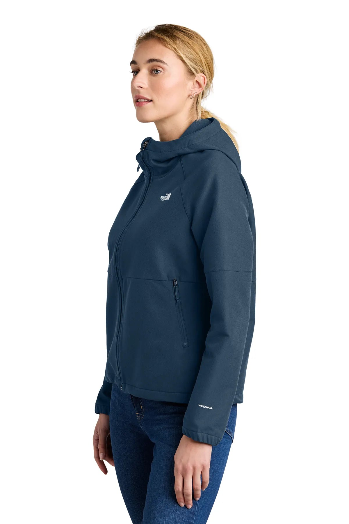 The North Face® Ladies Barr Lake Hooded Soft Shell Jacket NF0A8BUE Shady Blue Dark Heather_2