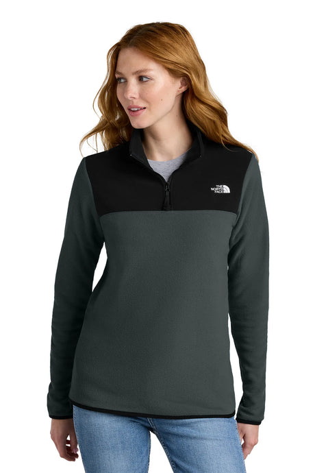 The North Face® Ladies Glacier 1/4-Zip Fleece NF0A7V4M Asphalt Grey/ TNF Black