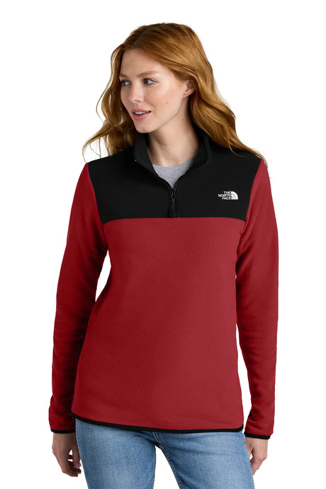 The North Face® Ladies Glacier 1/4-Zip Fleece NF0A7V4M Rage Red / TNF Black