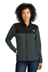 The North Face® Ladies Glacier Full-Zip Fleece Jacket NF0A7V4K Asphalt Grey/ TNF Black