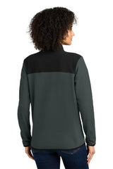The North Face® Ladies Glacier Full-Zip Fleece Jacket NF0A7V4K Asphalt Grey/ TNF Black_1