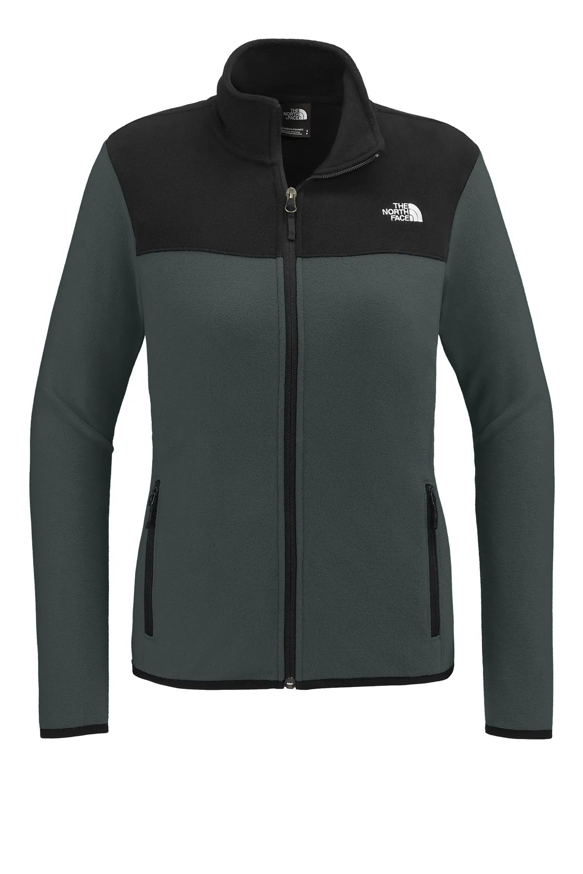 The North Face® Ladies Glacier Full-Zip Fleece Jacket NF0A7V4K Asphalt Grey/ TNF Black_3