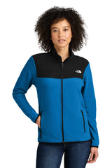 The North Face® Ladies Glacier Full-Zip Fleece Jacket NF0A7V4K Hero Blue/ TNF Black