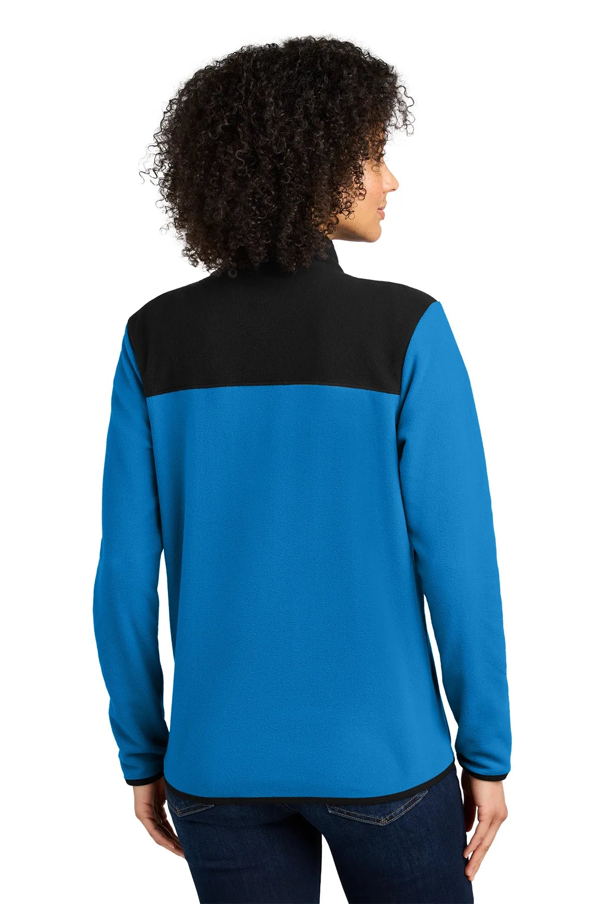 The North Face® Ladies Glacier Full-Zip Fleece Jacket NF0A7V4K Hero Blue/ TNF Black_1