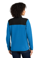 The North Face® Ladies Glacier Full-Zip Fleece Jacket NF0A7V4K Hero Blue/ TNF Black_1