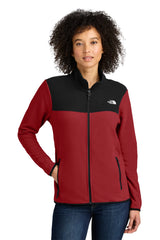 The North Face® Ladies Glacier Full-Zip Fleece Jacket NF0A7V4K Rage Red / TNF Black