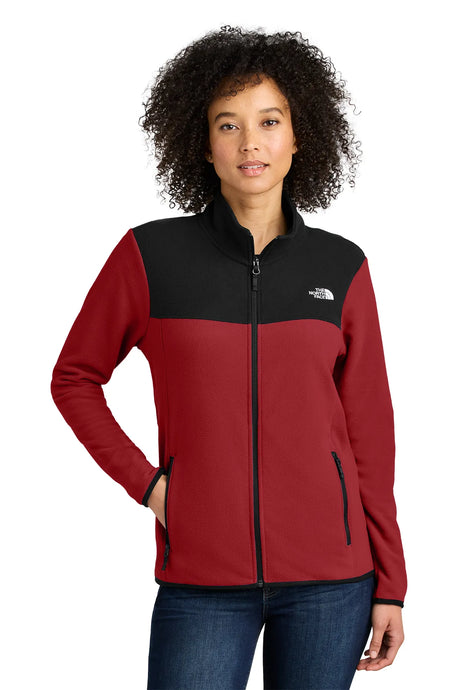 The North Face® Ladies Glacier Full-Zip Fleece Jacket NF0A7V4K Rage Red / TNF Black